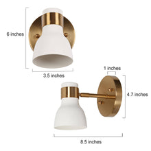 Elinkarce 1-Light Modern White and Gold Spot-Light Wall Sconces