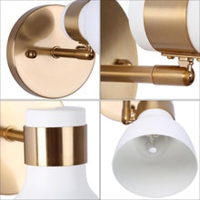 Elinkarce 1-Light Modern White and Gold Spot-Light Wall Sconces