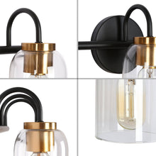 Savoroot 3-Light Black and Brass Vanity Light