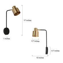 Currabipy 1-Light Modern Black and Gold Armed Wall Sconces