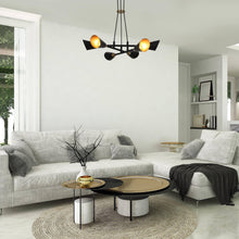 Anthurium 6-Light 26" Modern Black Chandelier, Sputnik