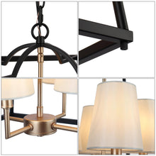 Dammonbert 4-Light 14" Modern Black Chandelier, Hollo Frame Square