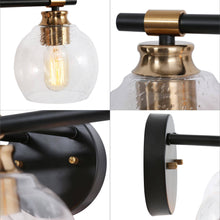 Amaryllis 3-Light Black and Brass Vanity Light