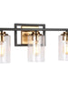 Hormosira 3-Light Black and Brass Vanity Light