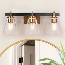 Temtocaxy 3-Light Black and Brass Vanity Light