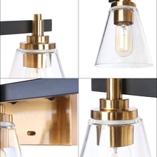 Temtocaxy 3-Light Black and Brass Vanity Light