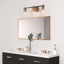 Rhododendron 3-Light Black and Brass Vanity Light