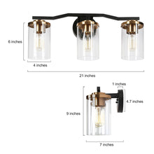 Carrots 3-Light Black and Brass Vanity Light