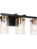 Mysticulinary 3-Light Black and Brass Vanity Light