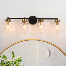 Deferoiry 4-Light Black and Brass Vanity Light