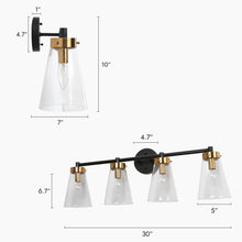 Deferoiry 4-Light Black and Brass Vanity Light