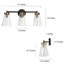 Deferoiry 3-Light Black and Brass Vanity Light