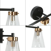 Deferoiry 3-Light Black and Brass Vanity Light