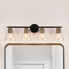 Aurelienne 4-Light Black and Brass Vanity Light