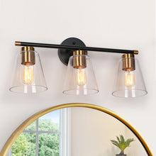 Aurelienne 3-Light Black and Brass Vanity Light