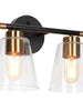 Amaduz 2-Light Black and Brass Vanity Light