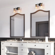 Amaduz 2-Light Black and Brass Vanity Light