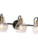 Luffa 3-Light Black and Brass Vanity Light