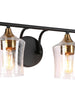 Druggiming 2-Light Black and Brass Vanity Light