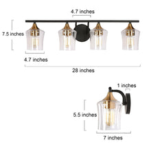 Druggiming 4-Light Black and Brass Vanity Light