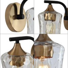 Druggiming 1-Light Modern Black & Gold Texture Glass  Wall Sconces