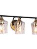 Druggiming 3-Light Black and Brass Vanity Light