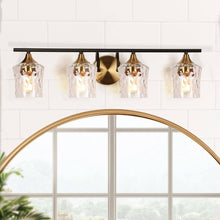 Druggiming 4-Light Black and Brass Vanity Light