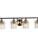 Druggiming 4-Light Black and Brass Vanity Light