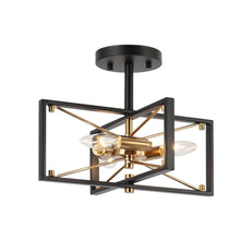 Odelette 3-Light Small Black Semi-Flush-Mount Light