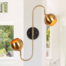 Semerisy 2-Light Modern Black and Gold Armed Wall Sconces