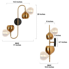 Semerisy 2-Light Modern Black and Gold Armed Wall Sconces