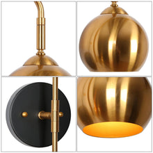 Semerisy 2-Light Modern Black and Gold Armed Wall Sconces