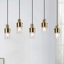 Iphigenia 5-Light 28-in Black&Brass Modern Cluster Kitchen Island Light