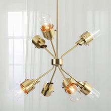 Iphigenia 7-Light 23" Modern Brass Chandelier, Sputnik Cylinder