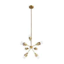 Iphigenia 7-Light 23" Modern Brass Chandelier, Sputnik Cylinder