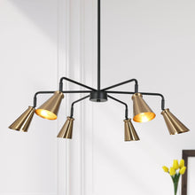 Paradiselier 6-Light 33.5" Modern Brass Chandelier, Radial