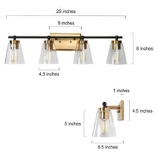 Alumbrar 4-Light Black and Brass Vanity Light