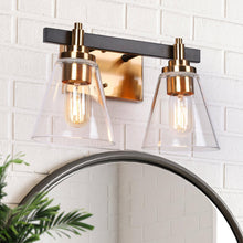 Temtocaxy 2-Light Black and Brass Vanity Light