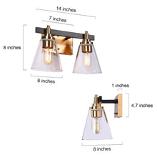 Temtocaxy 2-Light Black and Brass Vanity Light