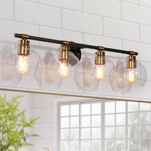 Amaryllis 4-Light Black and Brass Vanity Light