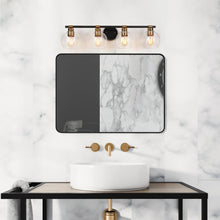 Amaryllis 4-Light Black and Brass Vanity Light