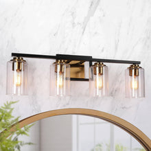 Hormosira 4-Light Black and Brass Vanity Light