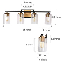 Hormosira 4-Light Black and Brass Vanity Light