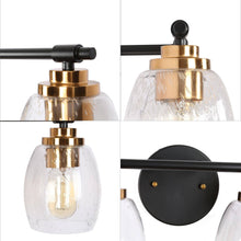 Gary 2-Light Black and Brass Vanity Light