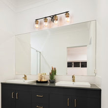 Gary 2-Light Black and Brass Vanity Light