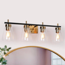 Rhododendron 4-Light Black and Brass Vanity Light