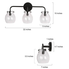 Caninavallar 3-Light Black Vanity Light