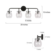 Caninavallar 4-Light Black Vanity Light