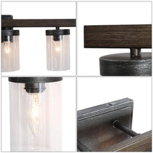 Rayuela 4-Light Black and Wood Vanity Light