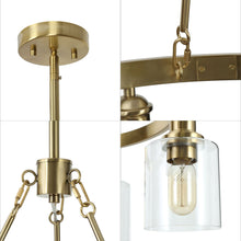 Arlimutike 5-Light 25" Modern Brass Chandelier, Wagon Wheel